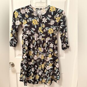 Colorful Planet BOHO Long Sleeve Floral Dress Girl's Size 7/8 EUC BK